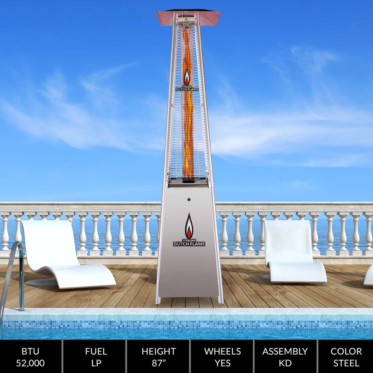 VENLO Lite KD Patio Outdoor Pyramid Heater