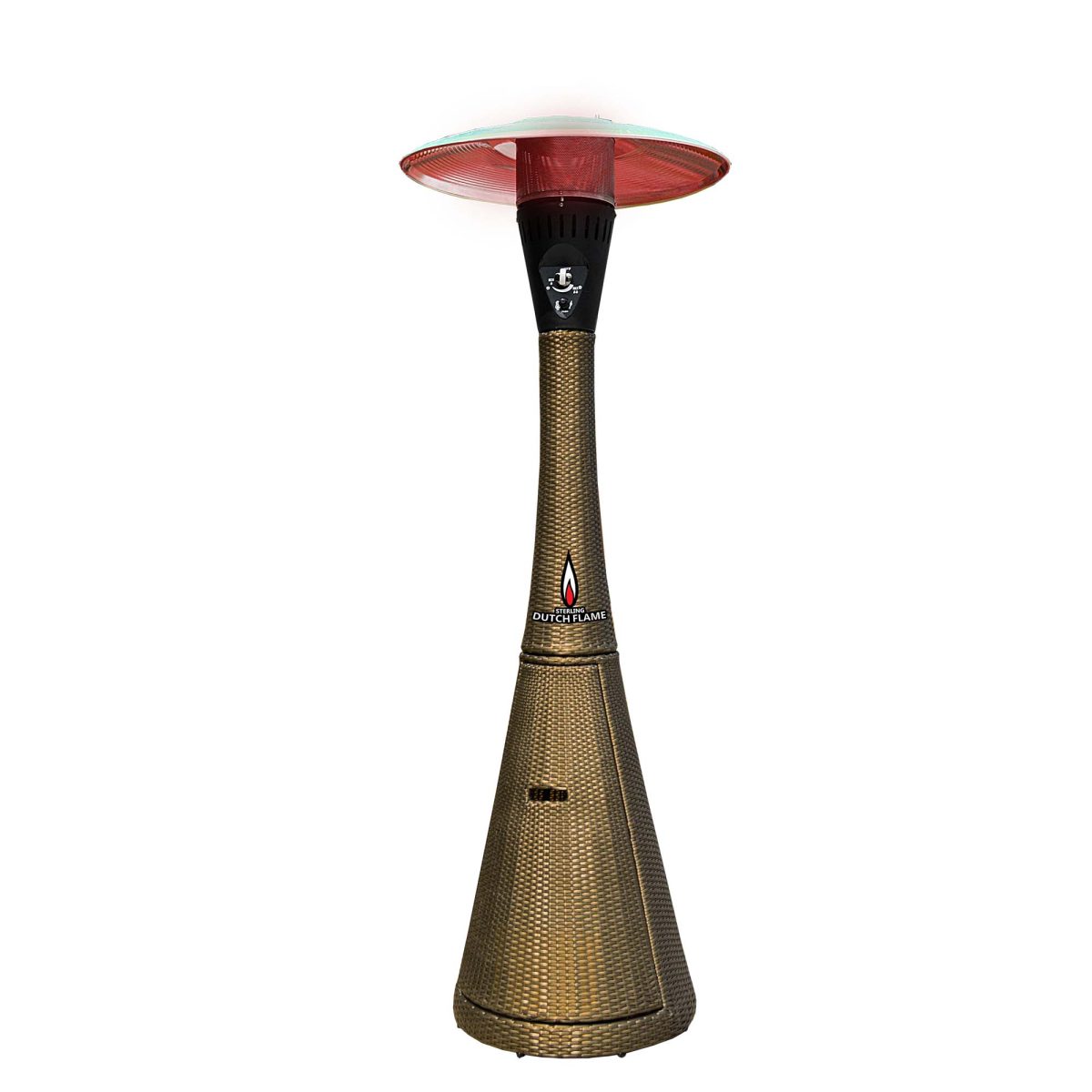 ELBURG PRO Rattan Commercia Patio Heater Tower Flame Propane Brown Wicker 54,000 BTU